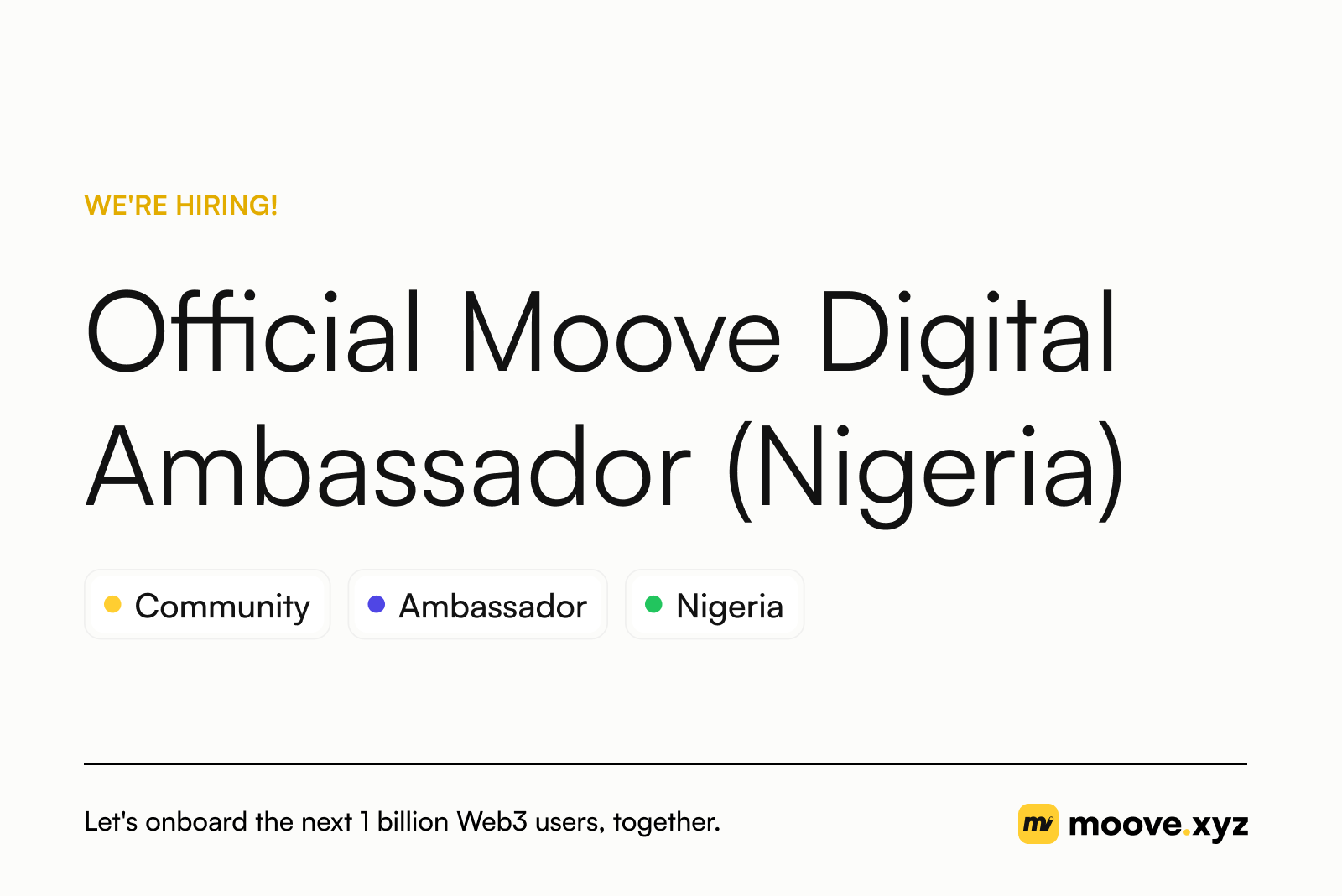 Official Moove Digital Brand Ambassador (Nigeria)